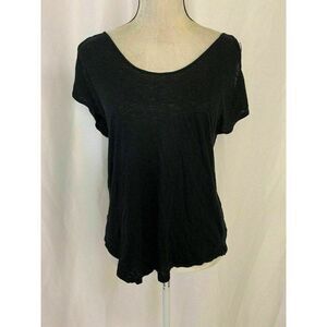 velvet graham spencer Womens Black Short Sleeve Cold Shouder Top T Shirt Xs